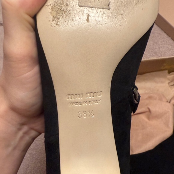 Miu Miu Black Boots with Silver Embellished Heel - Picture 7 of 7